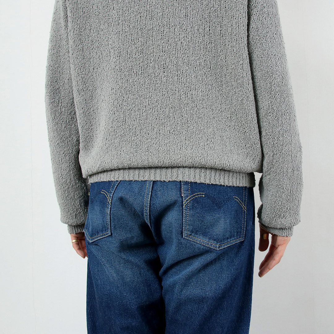 RYE TENDER / Pull à col rond en fil noué en coton Tafa
