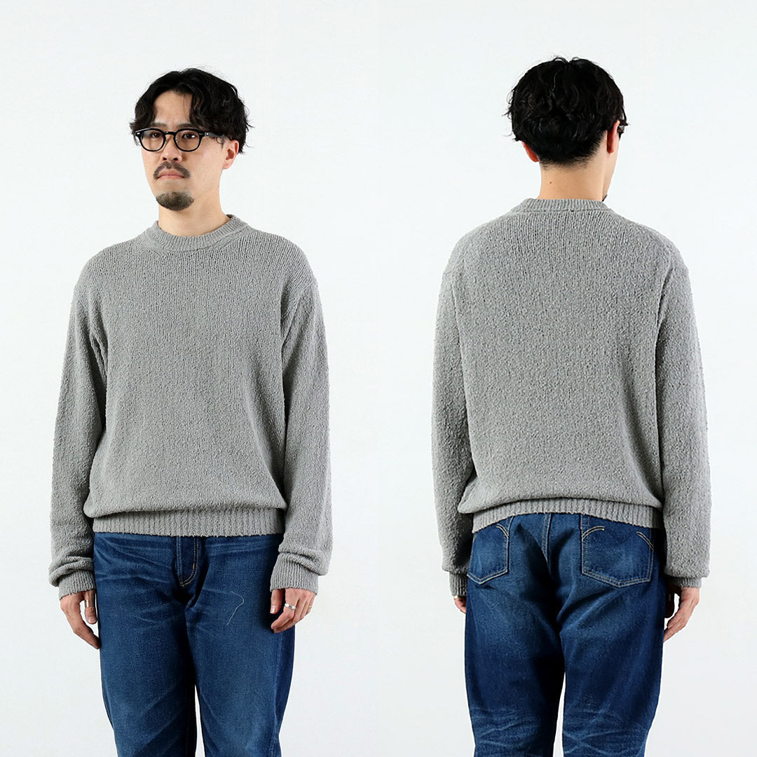 RYE TENDER / Pull à col rond en fil noué en coton Tafa