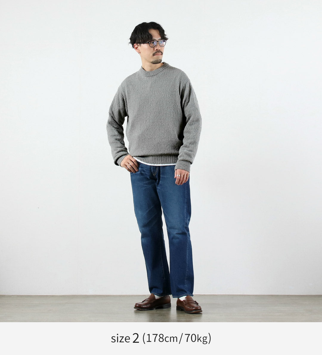 RYE TENDER / Pull à col rond en fil noué en coton Tafa