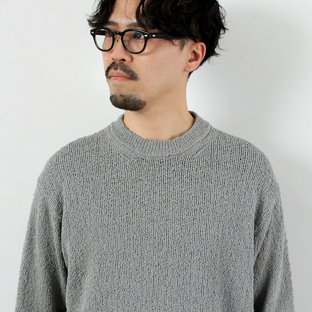 RYE TENDER / Pull à col rond en fil noué en coton Tafa