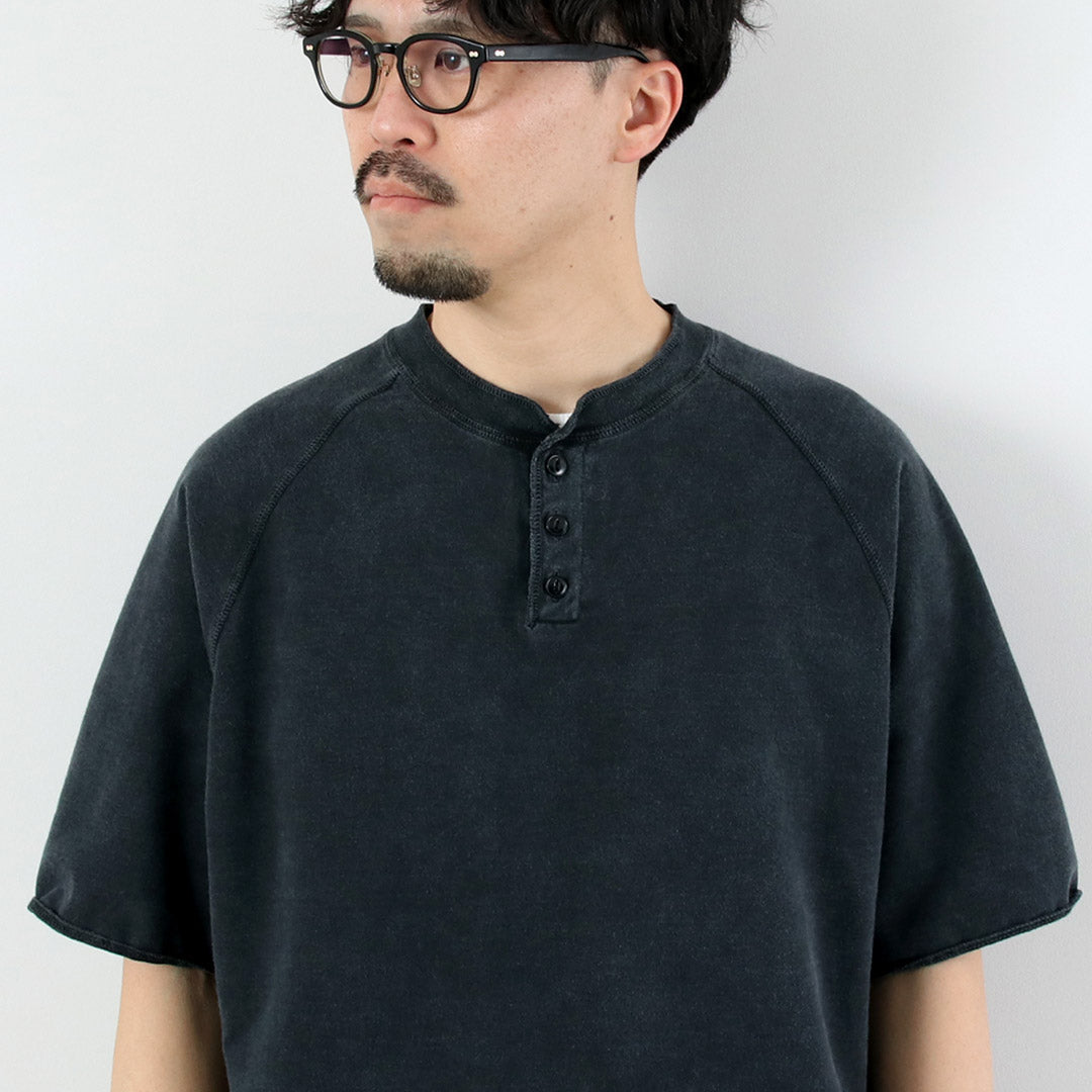 REMI RELIEF / Supima 毛圈布亨利领短袖圆领圆领毛衣