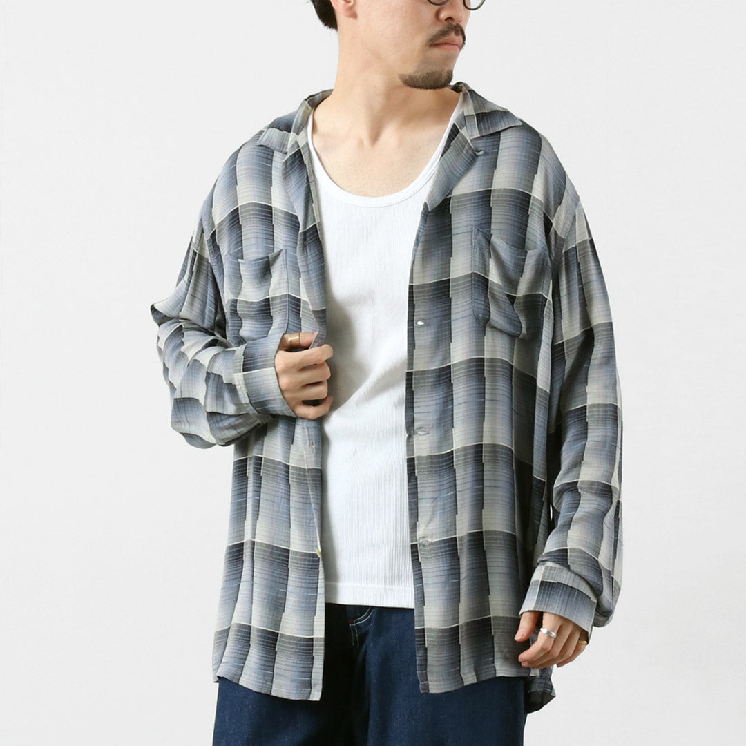 TOWNCRAFT / 60년대 옴브레 레이온 긴팔 루프 칼라 셔츠