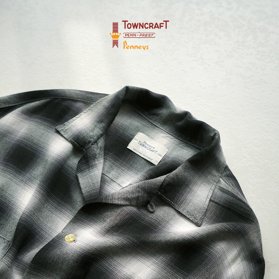TOWNCRAFT / 60년대 옴브레 레이온 긴팔 루프 칼라 셔츠