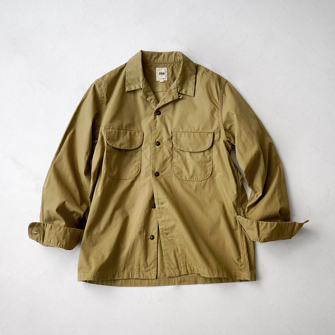 FOB FACTORY / F3515 배트윙 포플린 오픈 칼라 셔츠