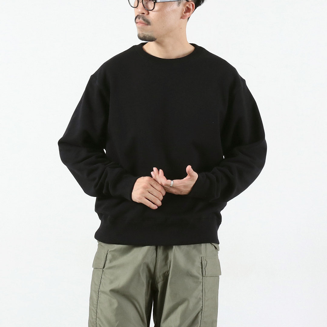 CLUB DE INVESTIGACIÓN DE ALGODÓN / 14 oz. Sudadera con cuello redondo de rizo Loopwheel