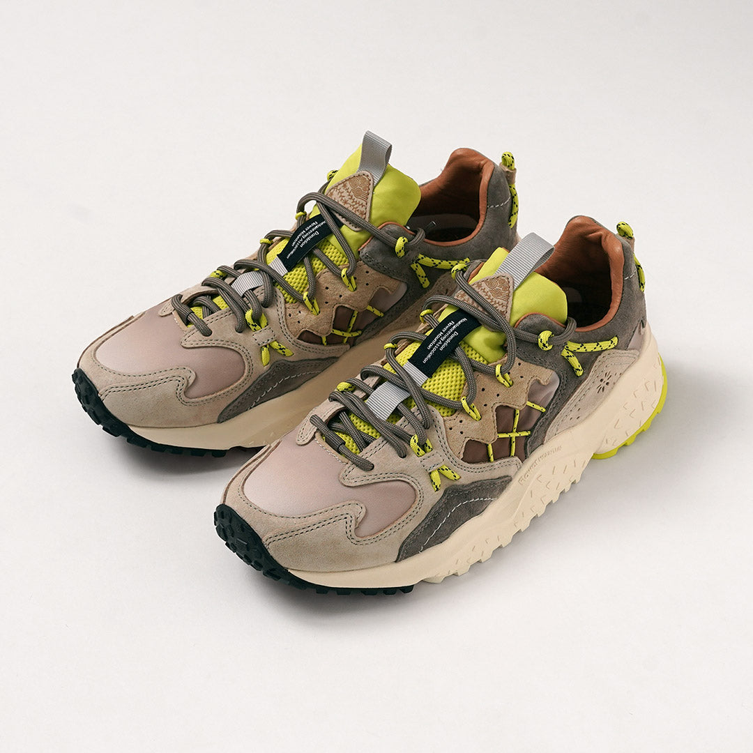 FLOWER MOUNTAIN / YAMABUSHI Ripstop Nylon Overlay Leather Sneakers