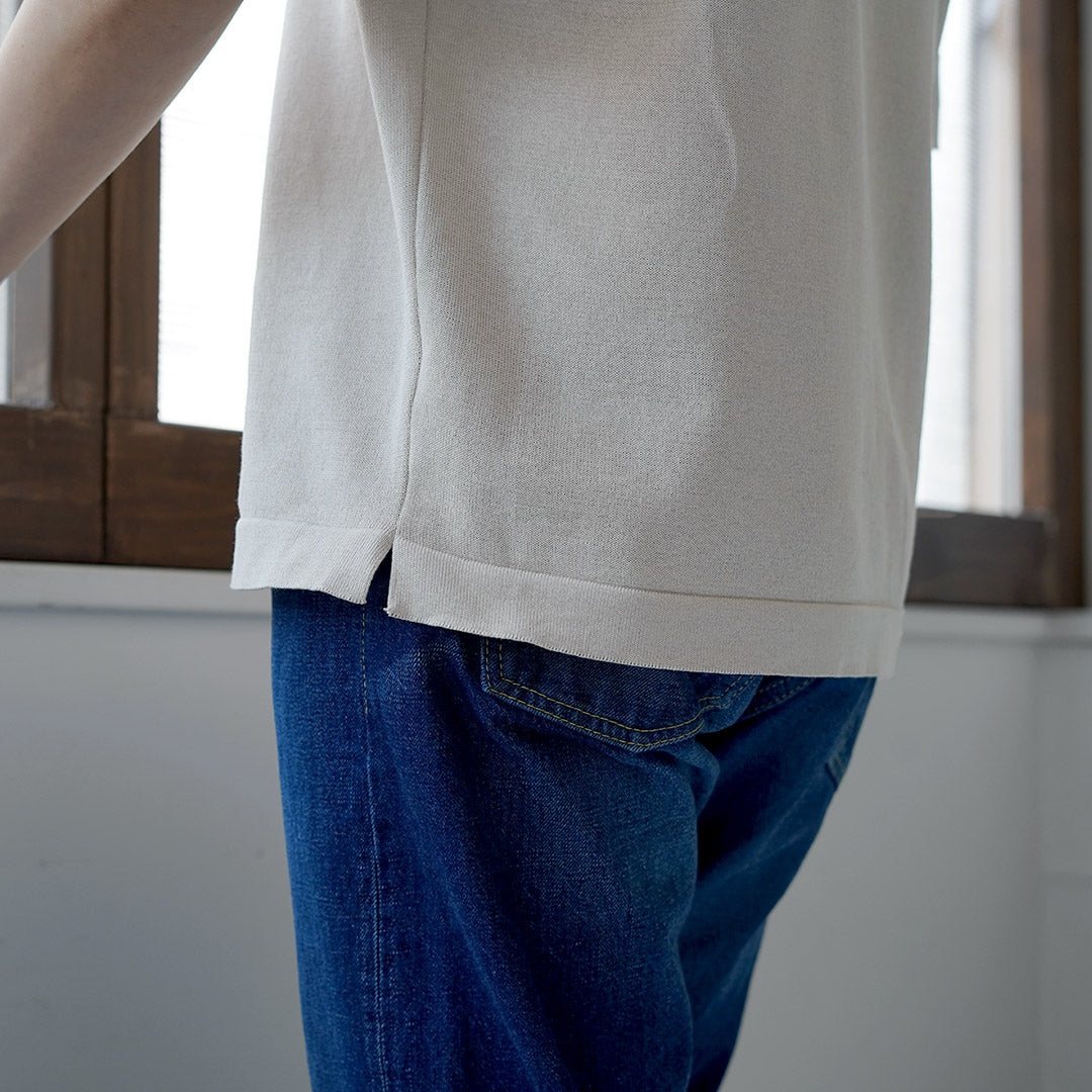 RINASCENTE / Hybrid Washable Henley Neck Knit T-Shirt