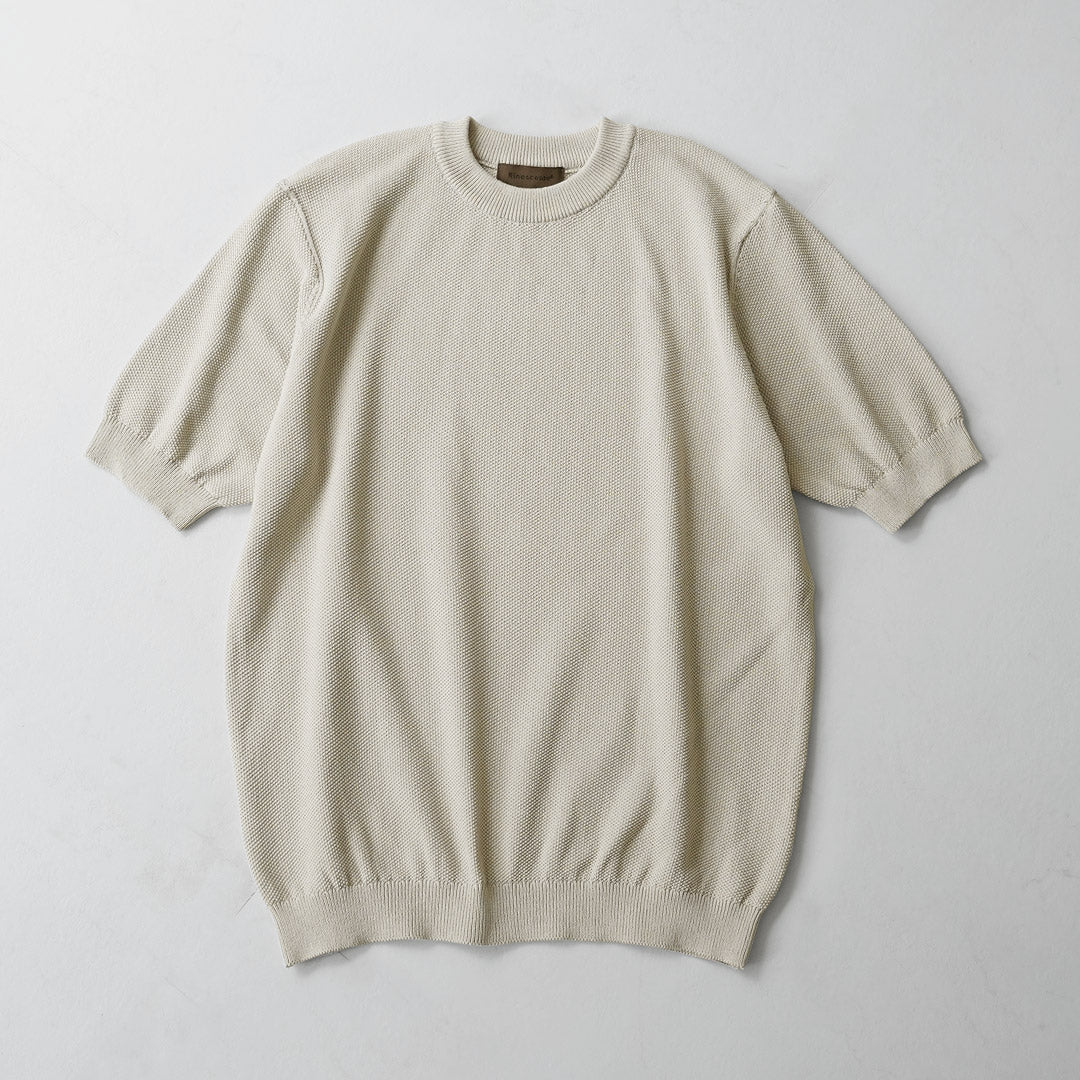 RINASCENTE / Hybrid Washable Pique Crew Neck Knit T-Shirt
