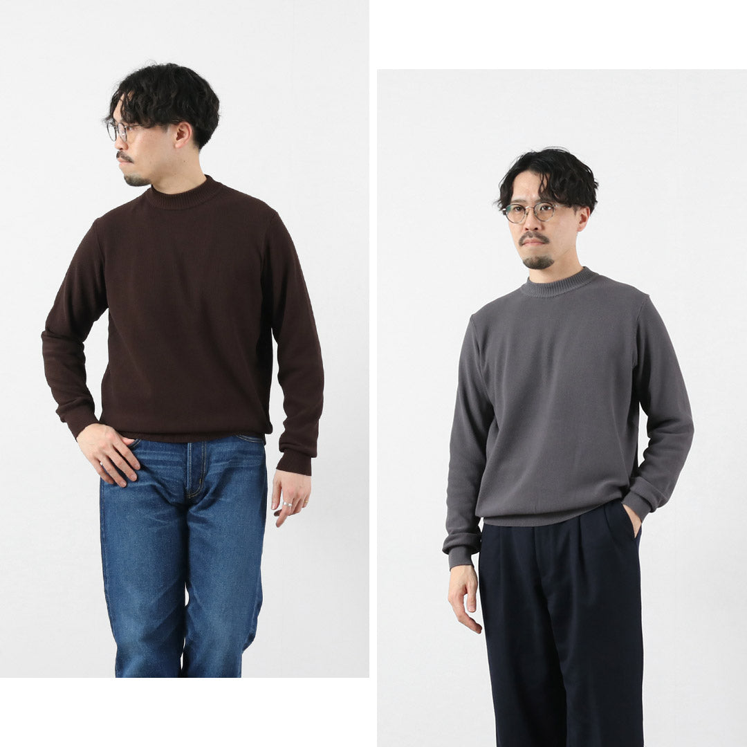 RINASCENTE / Camiseta de punto de manga larga con cuello barco Kanoko lavable híbrida