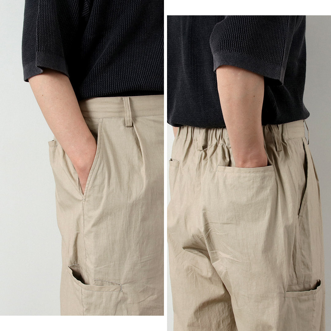 BASISBROEK / Pantalones plisados de lino y algodón Wisken