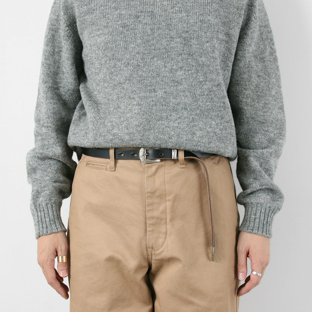 BUTTON WORKS / Ceinture étroite à boucle Western N&J