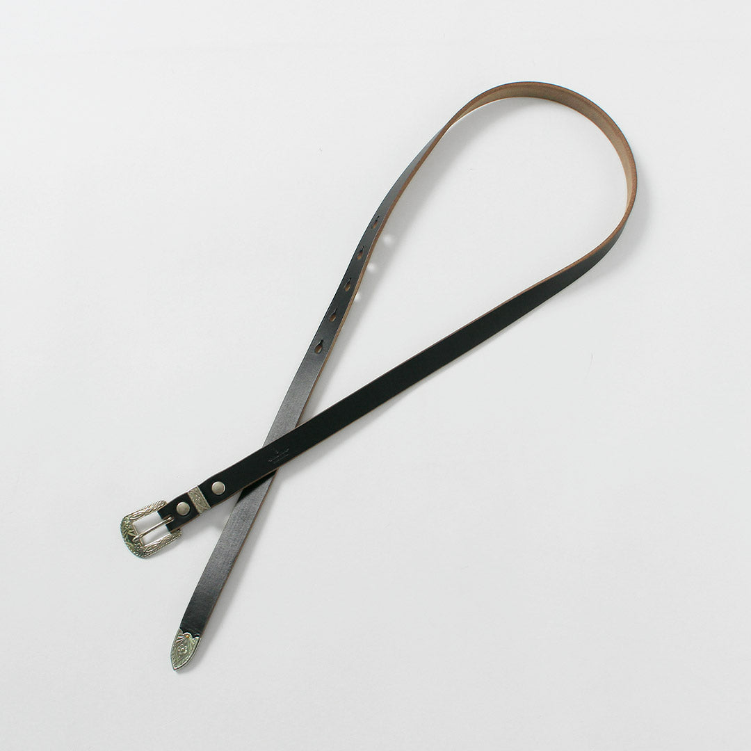 BUTTON WORKS / Ceinture étroite à boucle Western N&J