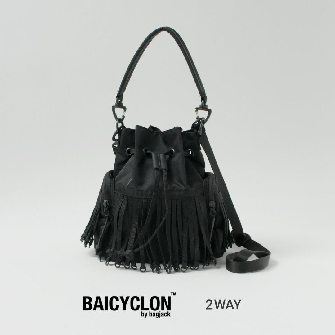 BAICYCLON BY BAGJACK / BCL-126 Mochila con cordón y flecos con cinta Repelente al agua 2 VÍAS