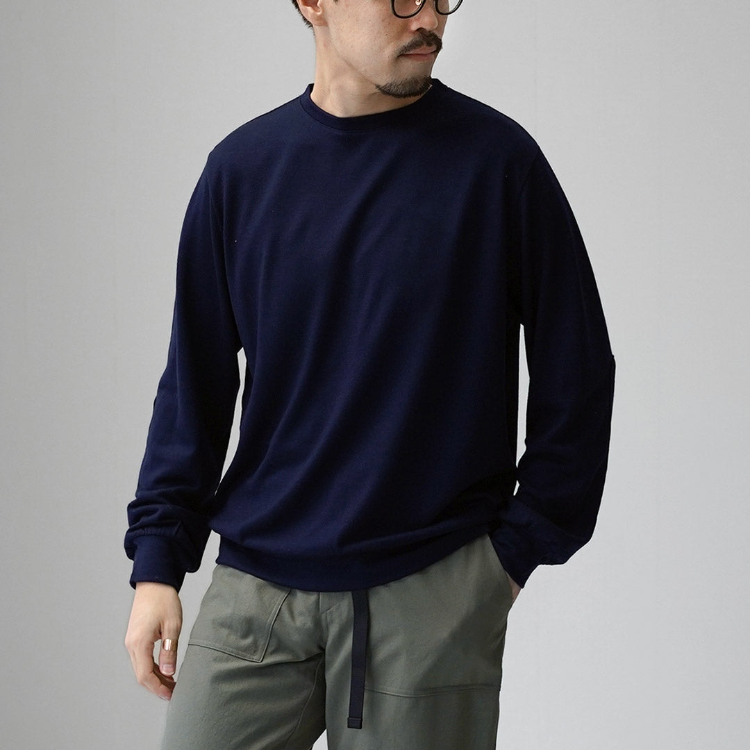 KEMA DESIGNS / 可水洗羊毛肘部拼貼針織 T 卹