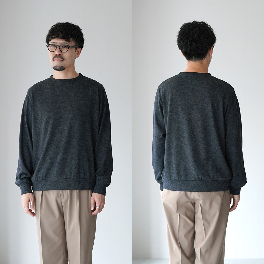 KEMA DESIGNS / 可水洗羊毛肘部拼貼針織 T 卹