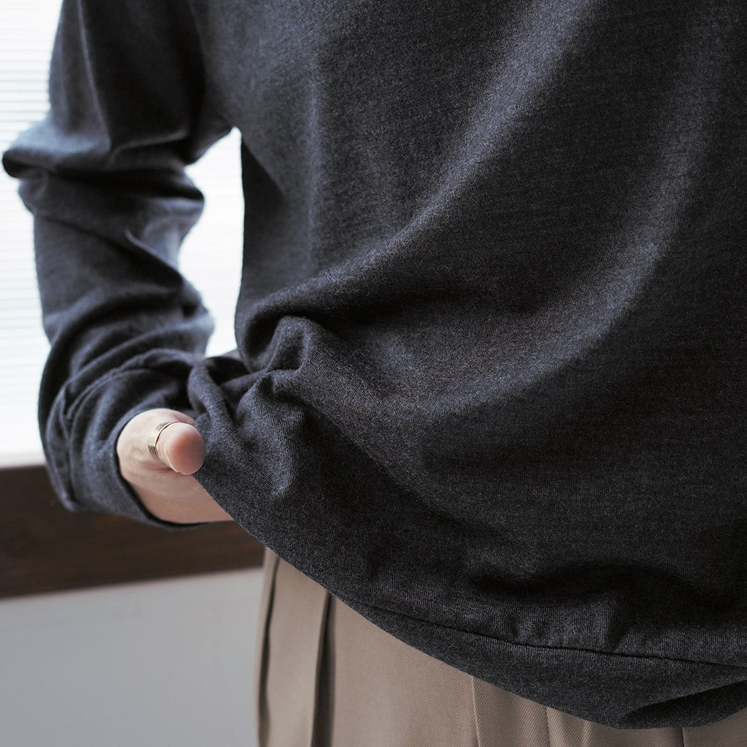 KEMA DESIGNS / 可水洗羊毛肘部拼貼針織 T 卹