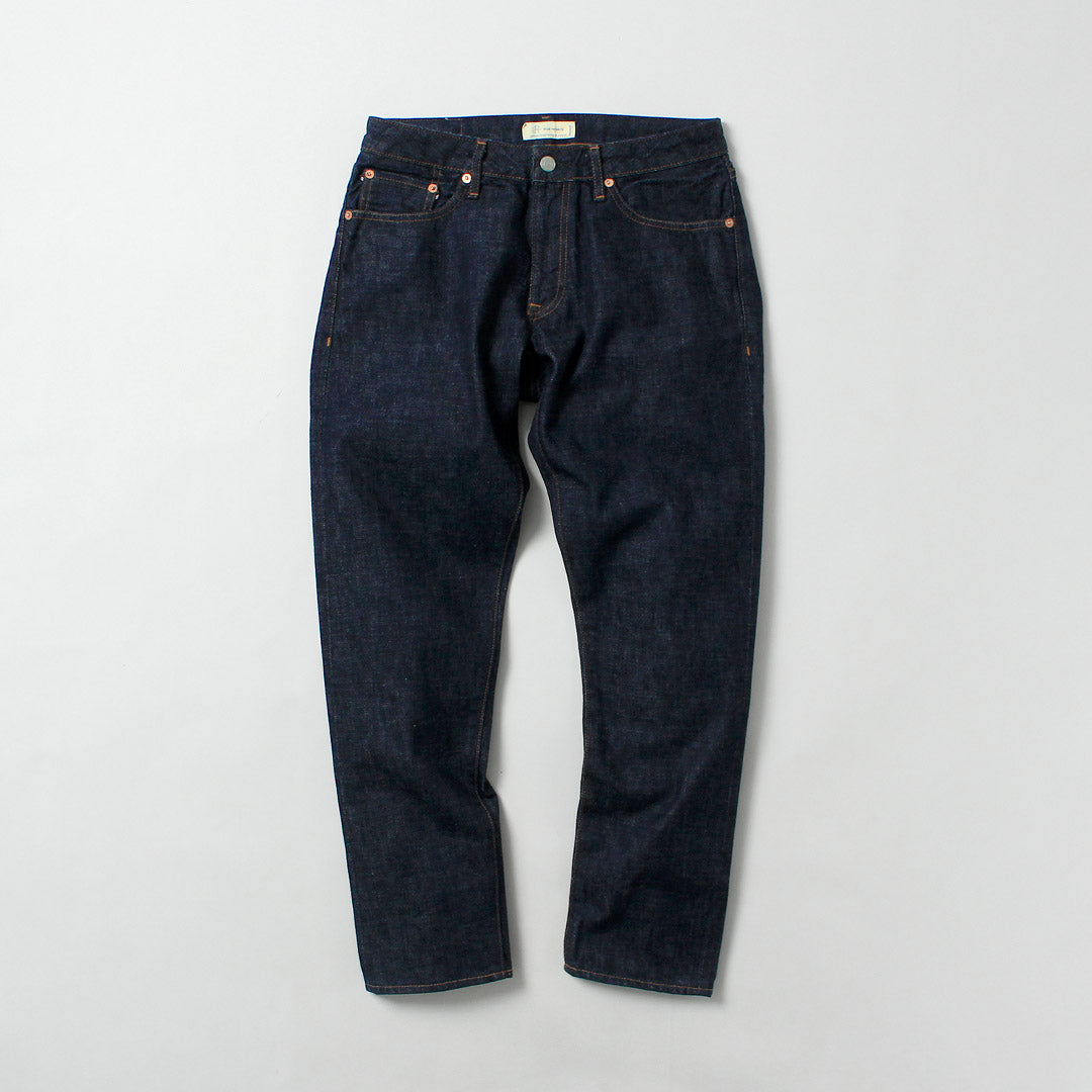 Refabric bleu / Jean 5P semi-large fuselé 13oz