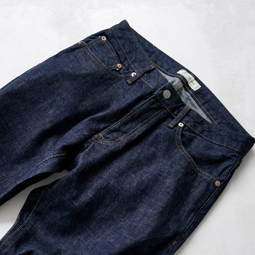Refabric bleu / Jean 5P semi-large fuselé 13oz
