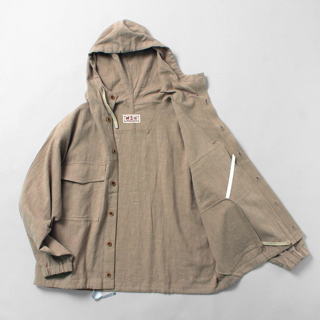KEMA DESIGNS / Parka de playa desigual de lino y algodón
