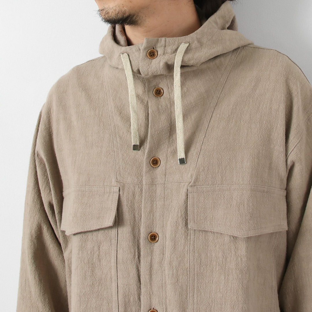 KEMA DESIGNS / Parka de playa desigual de lino y algodón