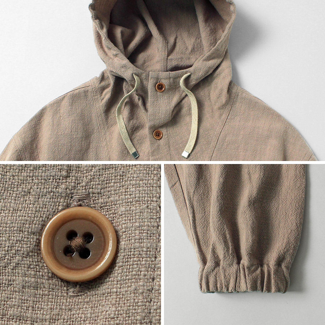 KEMA DESIGNS / Parka de playa desigual de lino y algodón