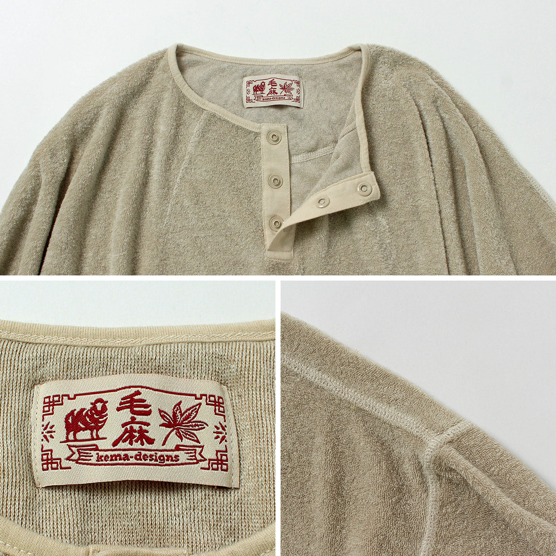 KEMA DESIGNS / Linen Pile Henley Neck Pullover
