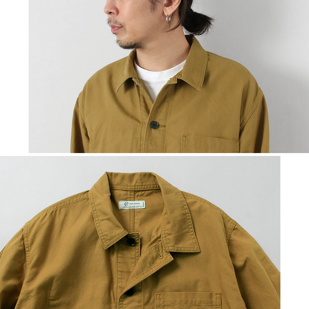 Refabric bleu / Veste de combinaison française en canard
