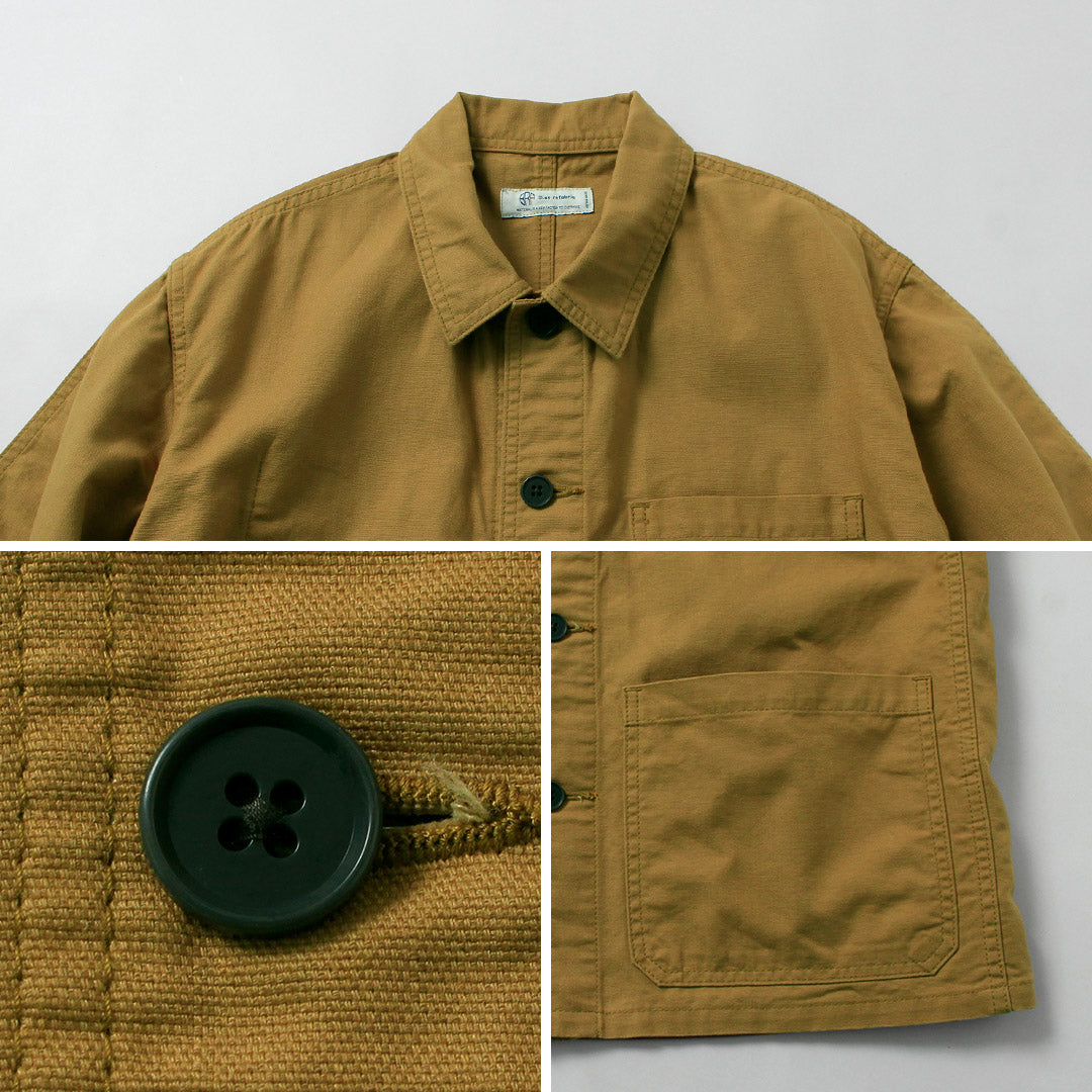 Refabric bleu / Veste de combinaison française en canard