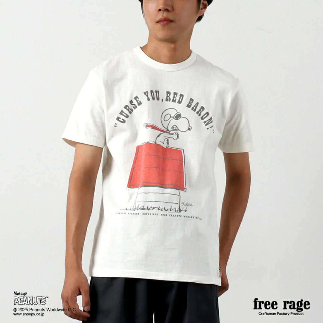 FREE RAGE / PEANUTS×free rage T-shirt à manches courtes en coton recyclé imprimé Red Baron