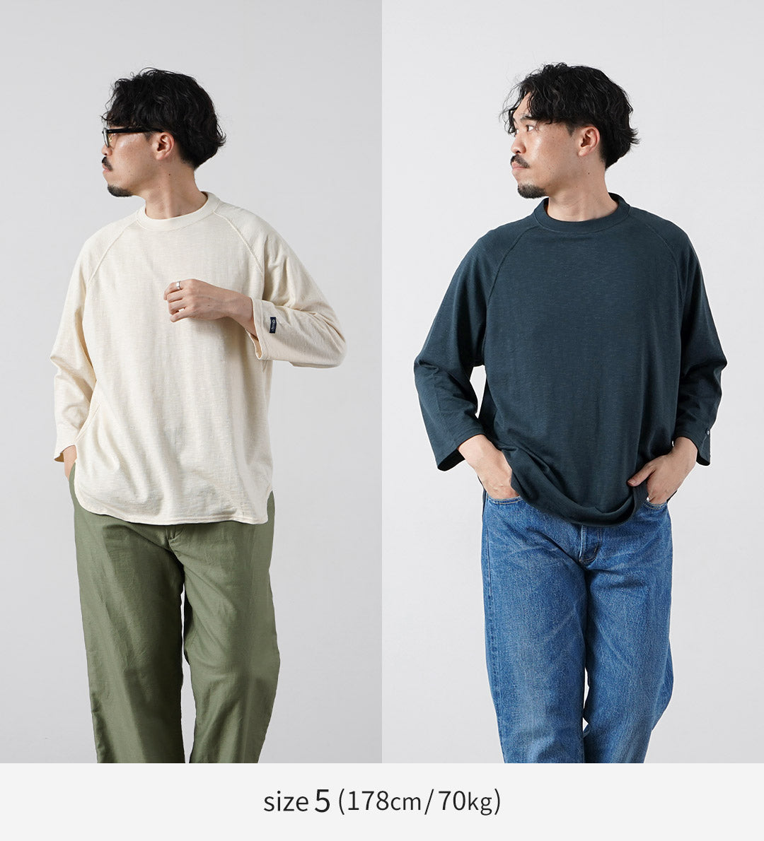 TIEASY / HDCS Light Raglan 3/4 Sleeve Crew Neck T-Shirt