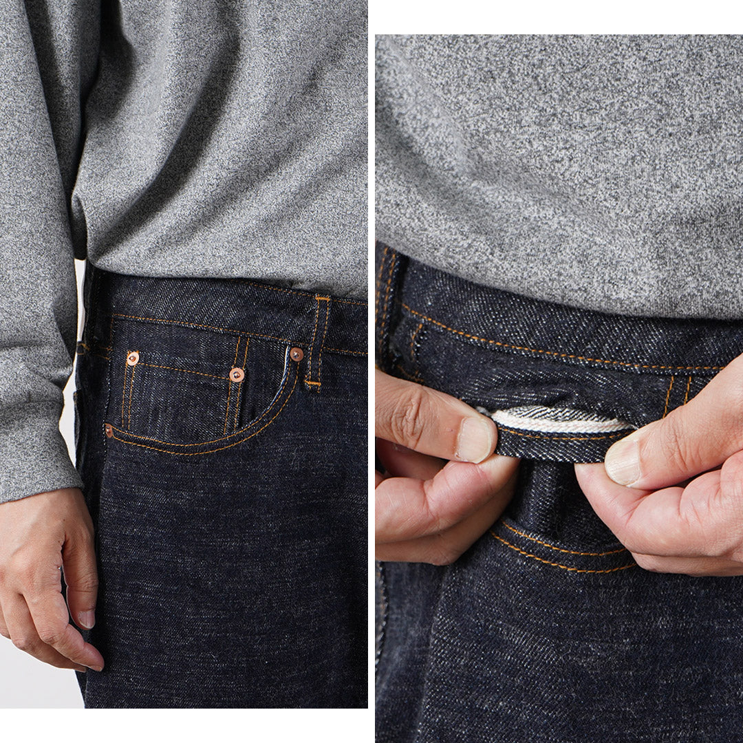 Blue refabric / GL3 Selvedge Denim Semi-Wide Tapered Pants