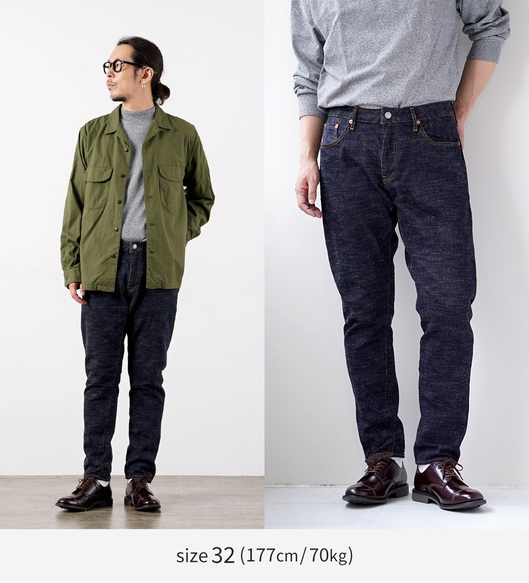 Blue refabric / GL3 Selvedge Denim Semi-Wide Tapered Pants