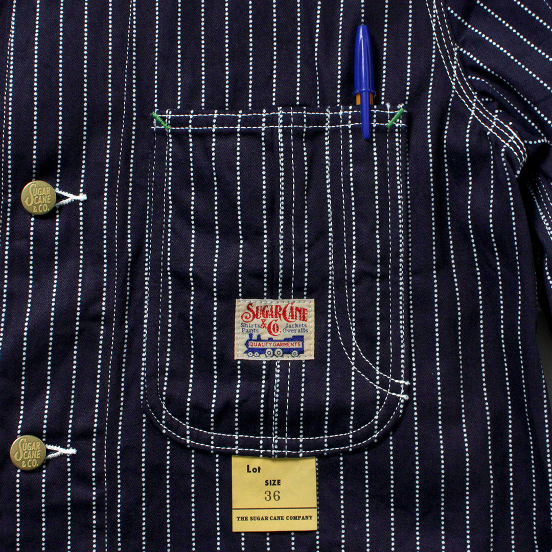 CAÑA DE AZÚCAR / Abrigo de trabajo Wabash Stripe de 9 oz