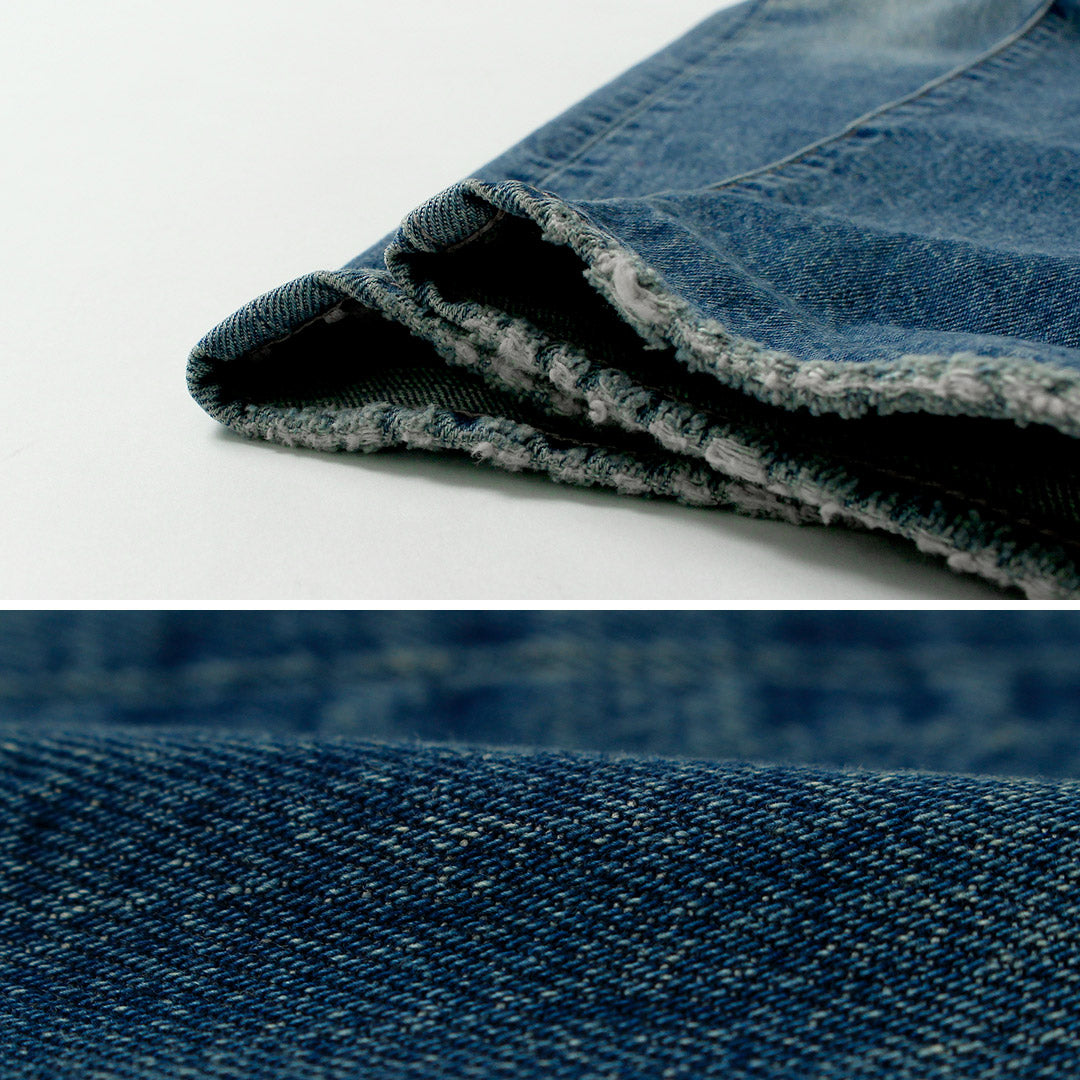 COTTON RESEARCH CLUB / 독점 14.75oz 셀비지 데님 진, 워시드 마감 팬츠