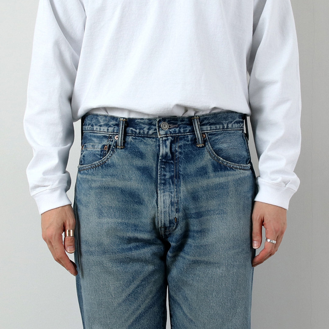 COTTON RESEARCH CLUB / 독점 14.75oz 셀비지 데님 진, 워시드 마감 팬츠