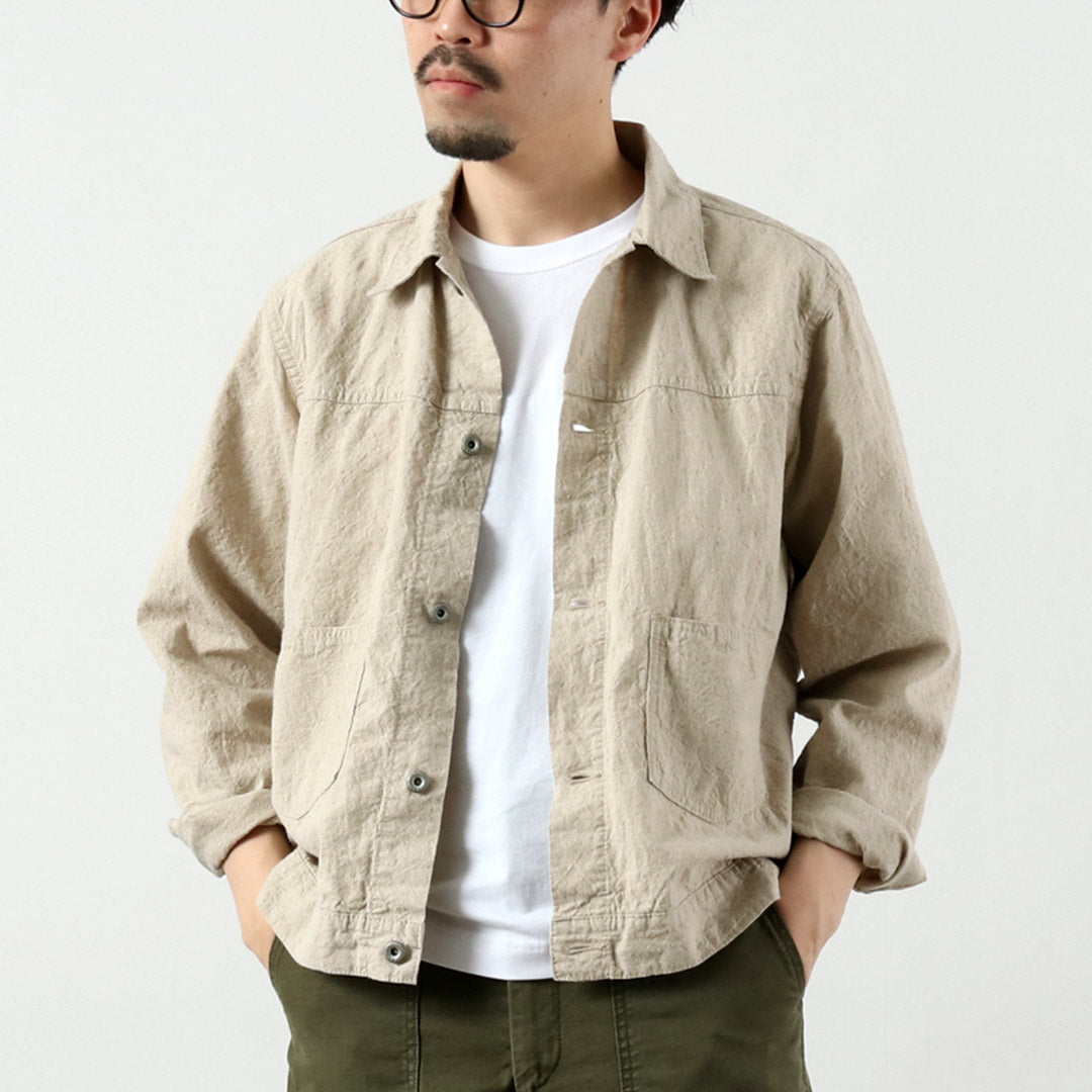 SEUVAS / Linen Cotton Trucker Jacket