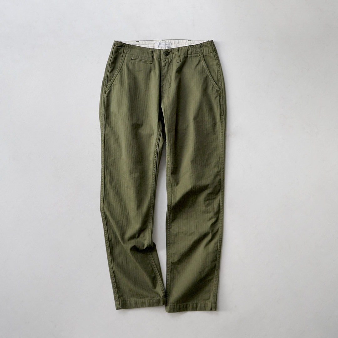 Tela azul / Pantalón vintage cónico ancho en espiga