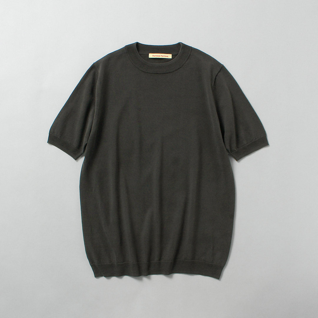 HARROWE HARROWE / T-shirt légèrement col montant en coton glacé 14G