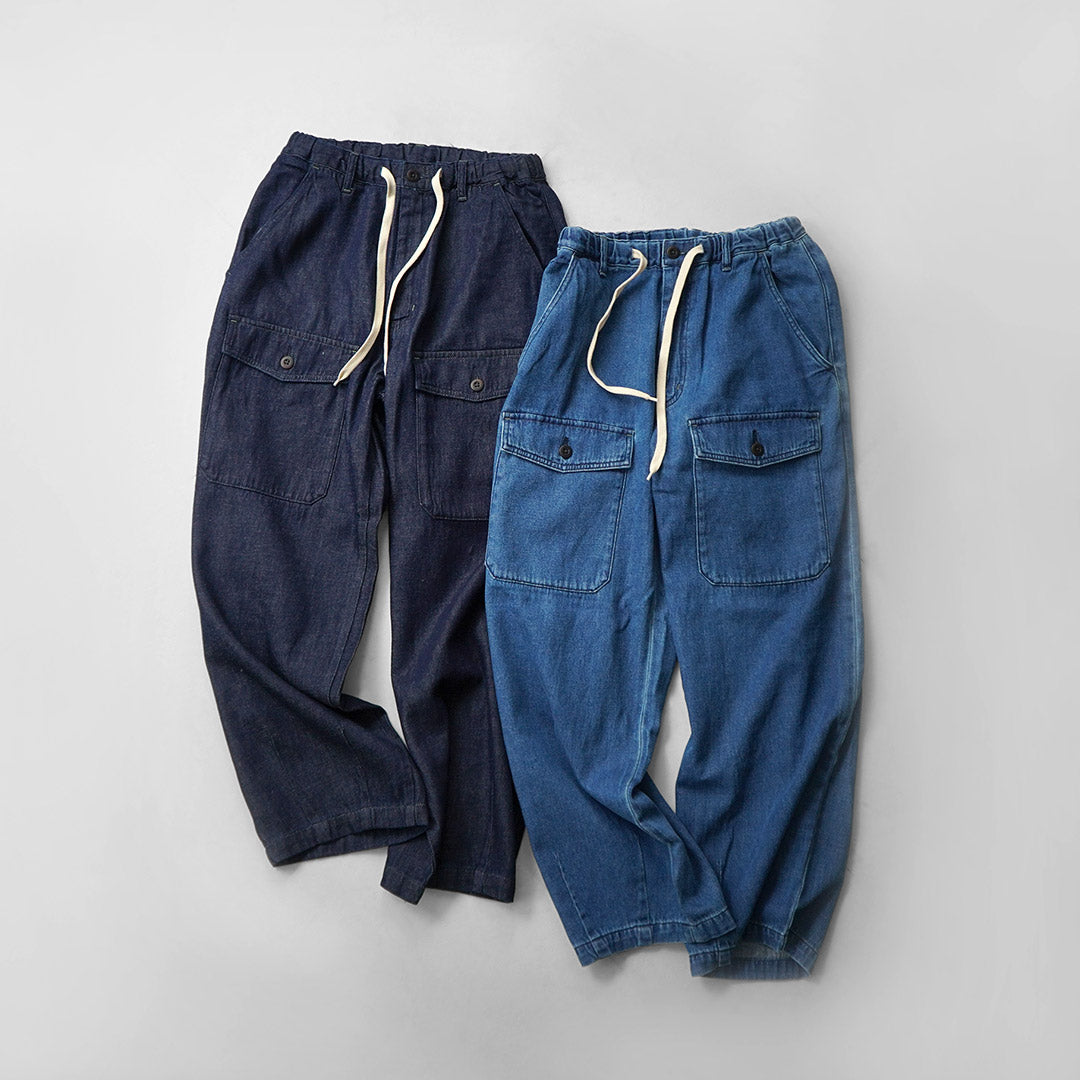 GOHEMP / Exclusivos pantalones cargo modificados con bolsillo frontal de cáñamo y algodón de 9 oz GOHEMP × KEMA DESIGNS