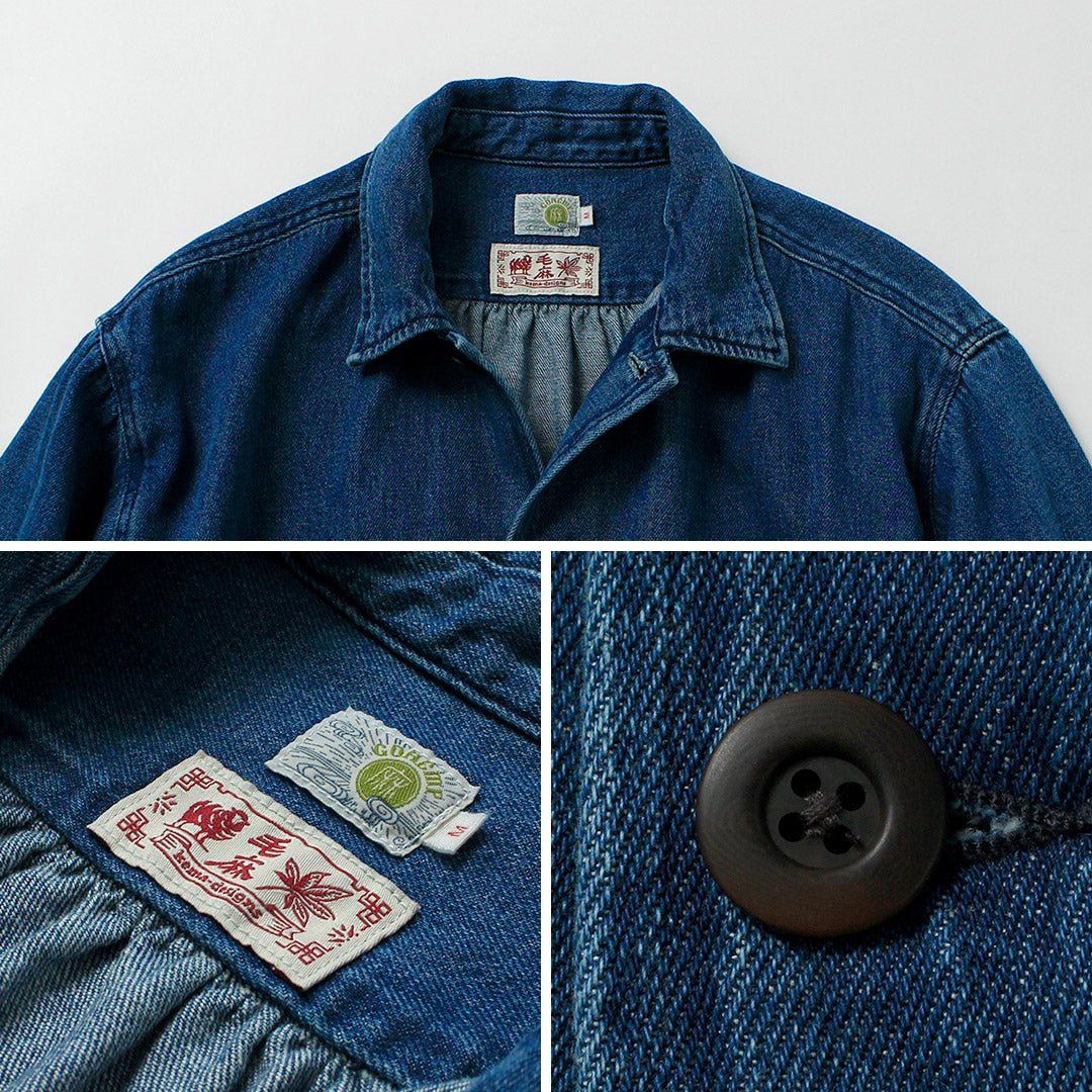 GOHEMP / 9oz Cotton Hemp Denim Overshirt-Coat GOHEMP × KEMA DESIGNS