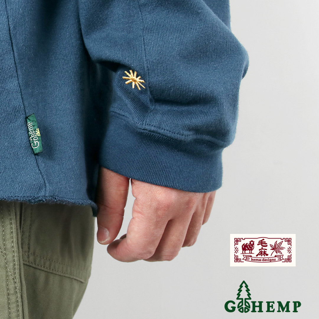 GOHEMP / 독점 10oz 대마 코튼 긴팔 라운드 밑단 티셔츠 GOHEMP × KEMA DESIGNS 티셔츠