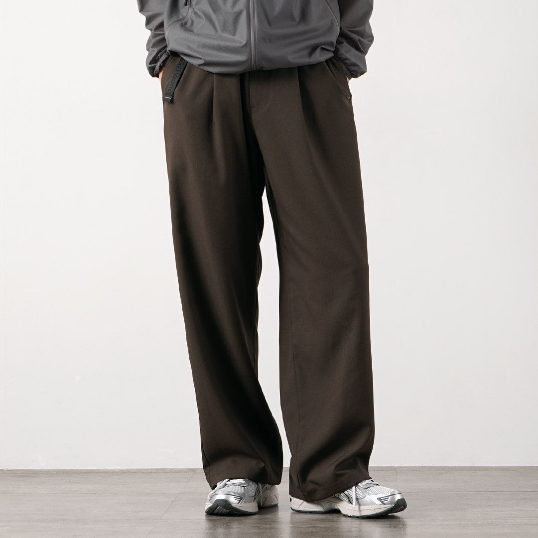 AND WANDER / PE Melange Twill Wide Easy Pants