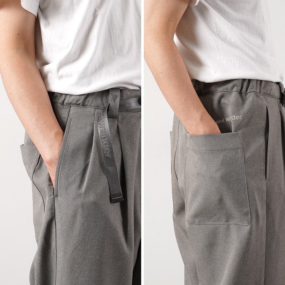 AND WANDER / PE Melange Twill Wide Easy Pants