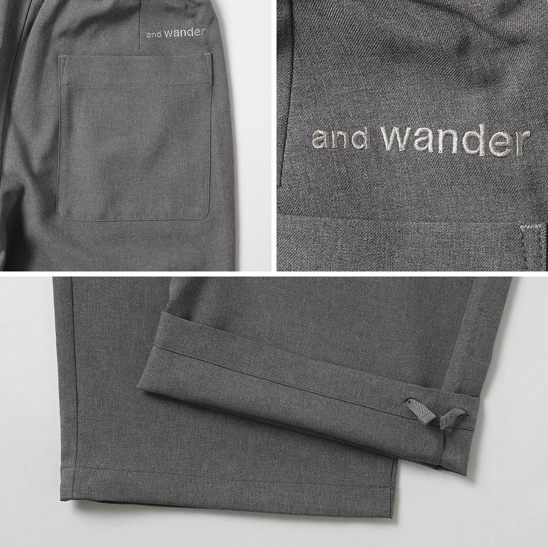 AND WANDER / PE Melange Twill Wide Easy Pants