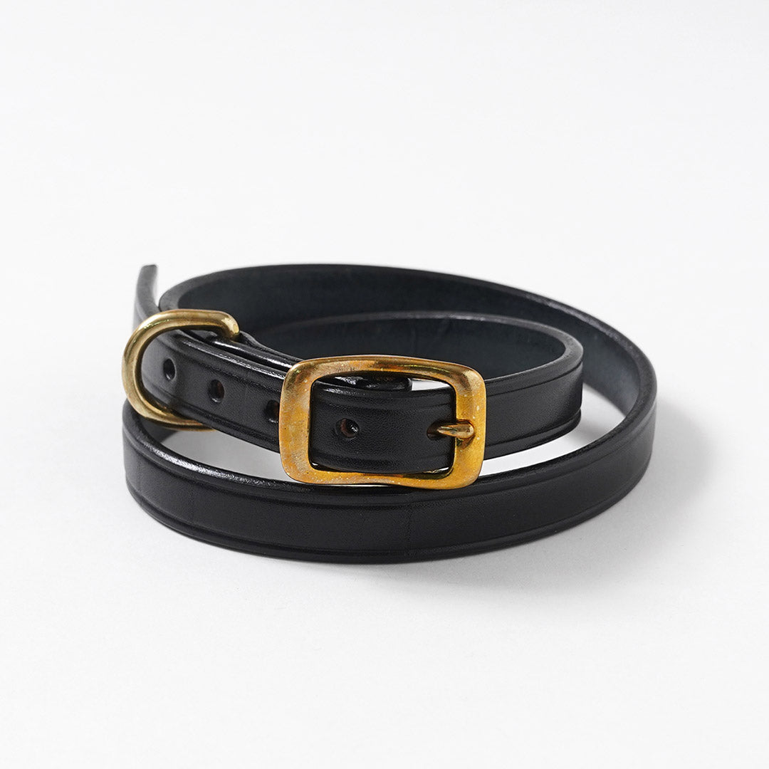 TORY LEATHER / Cinturón ancho liso con arrugas en piel