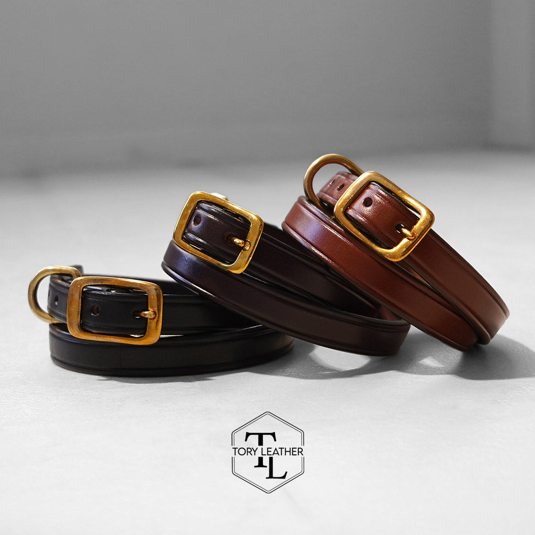 TORY LEATHER / Cinturón ancho liso con arrugas en piel