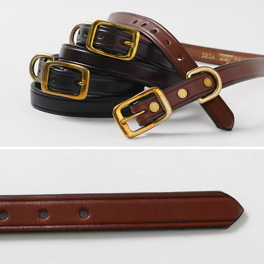TORY LEATHER / Cinturón ancho liso con arrugas en piel