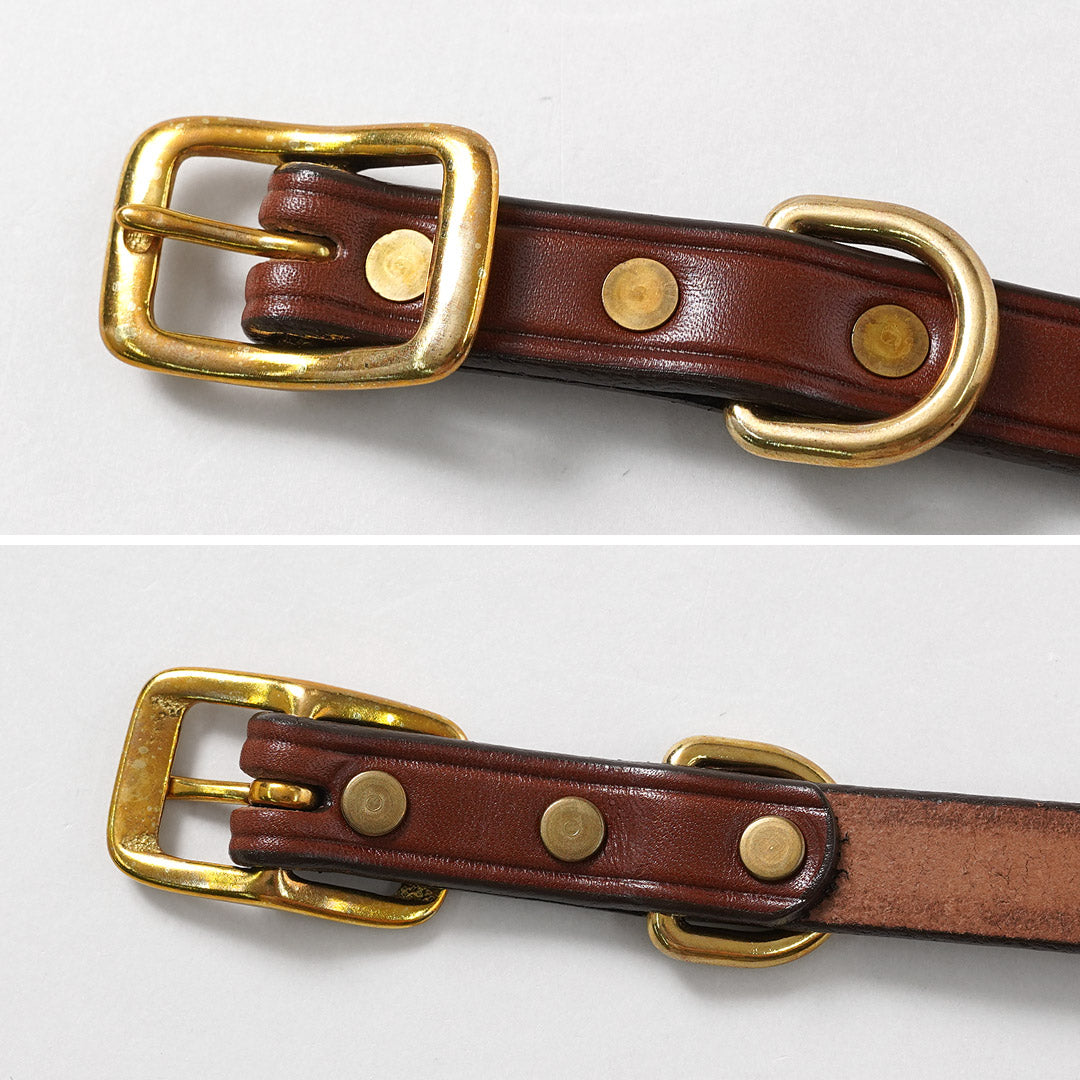 TORY LEATHER / Cinturón ancho liso con arrugas en piel
