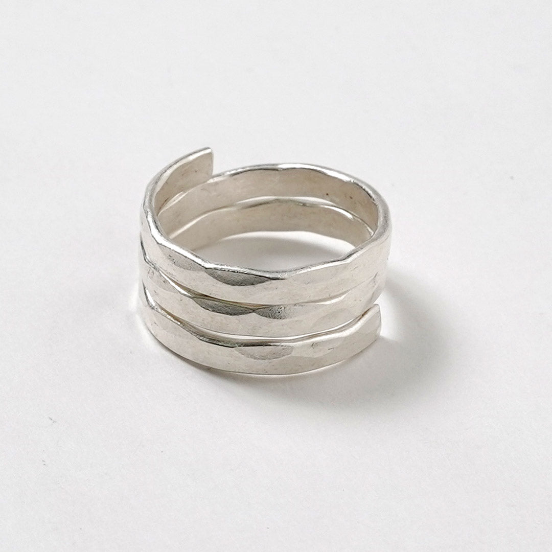 phaduA / Karen Silver Spiral Hammered Ring