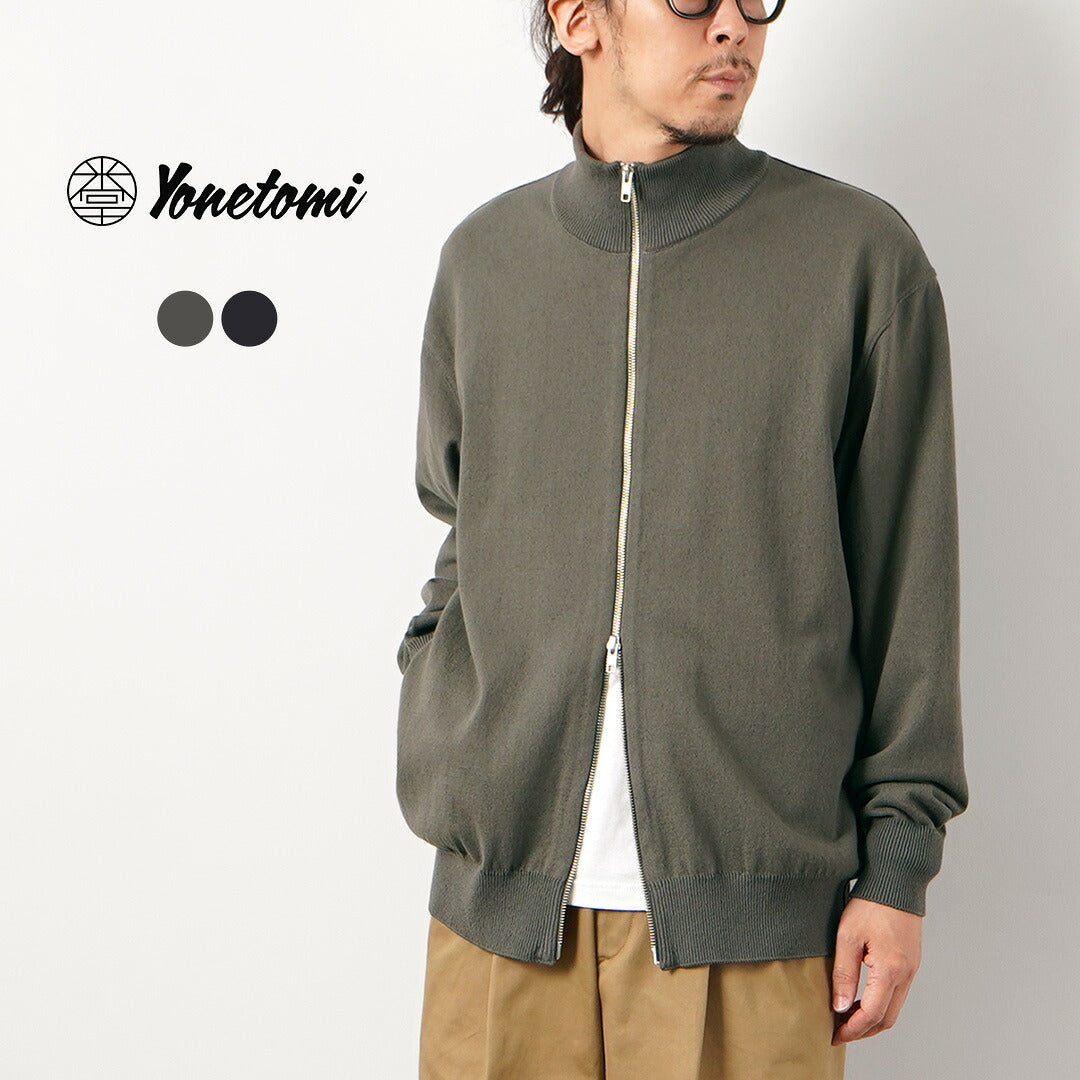 YONETOMI NEW BASIC / Wave Cotton Drivers Blouson en tricot